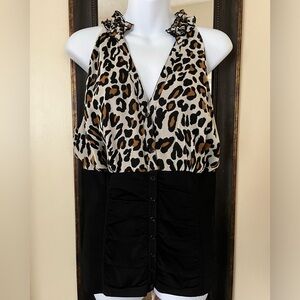 INC women’s sleeveless animal print blouse new without tags, (size 14 women’s)